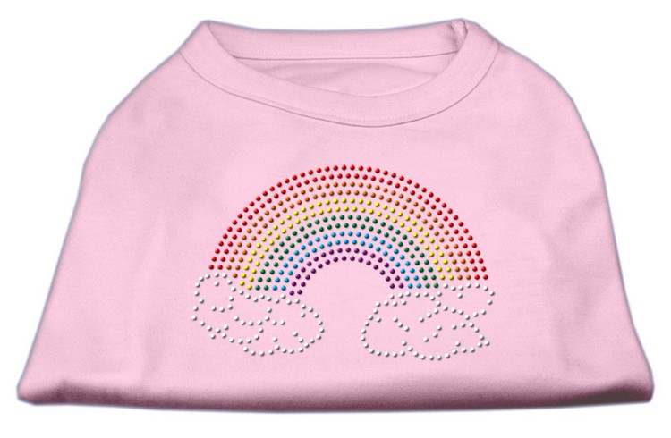 Rhinestone Rainbow Shirts Light Pink XXL