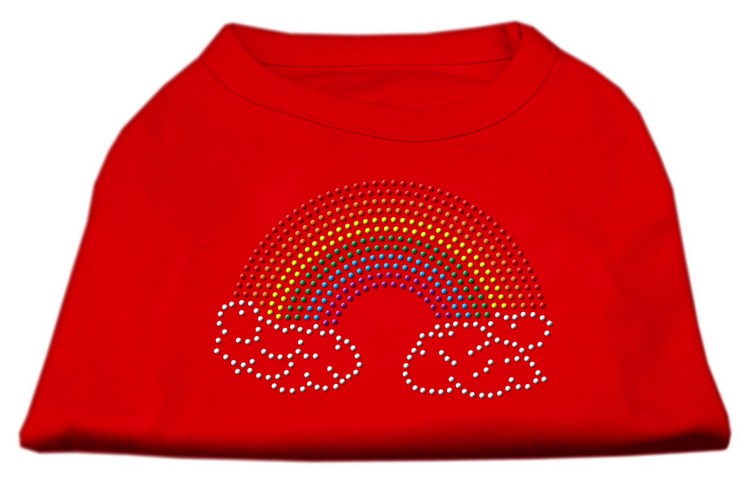 Rhinestone Rainbow Shirts Red XS