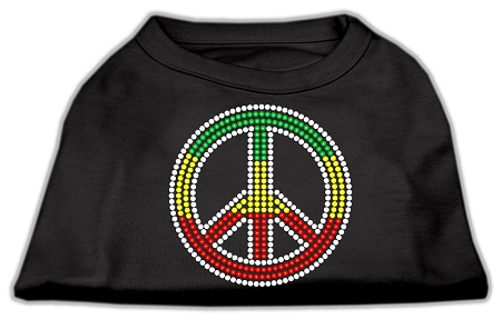 Rasta Peace Sign Shirts Black XS