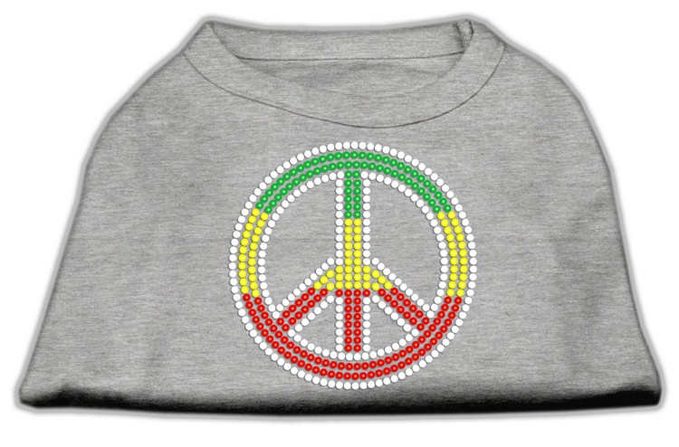 Rasta Peace Sign Shirts Grey XS