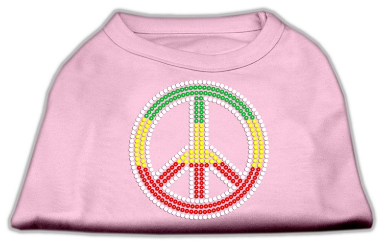 Rasta Peace Sign Shirts Light Pink L