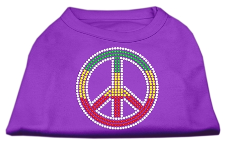 Rasta Peace Sign Shirts Purple XS