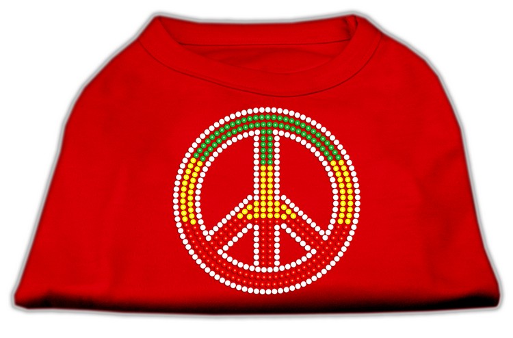 Rasta Peace Sign Shirts Red XS