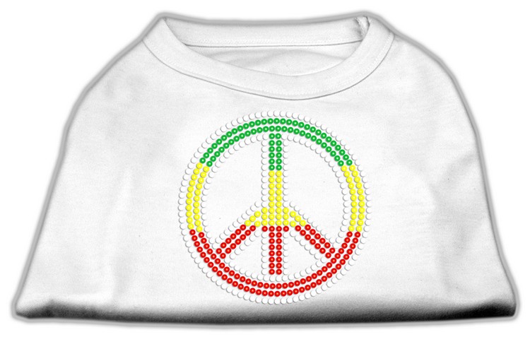 Rasta Peace Sign Shirts White XL