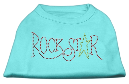 RockStar Rhinestone Shirts Aqua XS