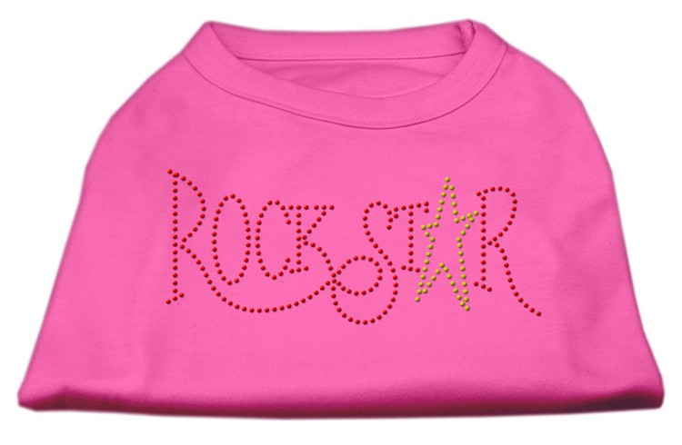 RockStar Rhinestone Shirts Bright Pink XS