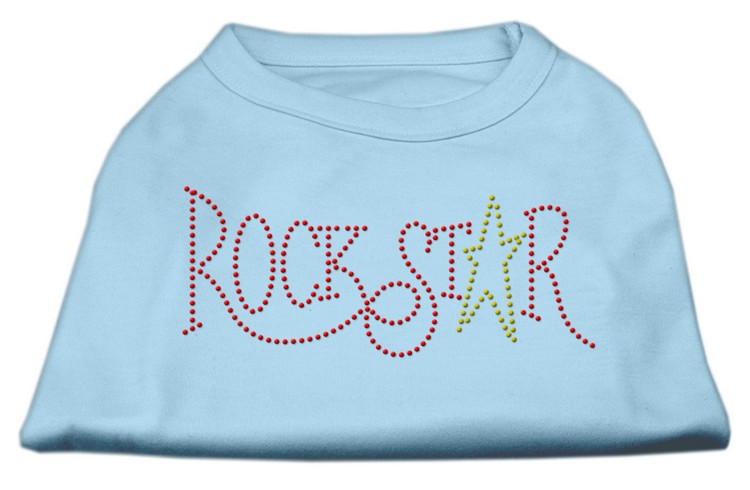 RockStar Rhinestone Shirts Baby Blue XS