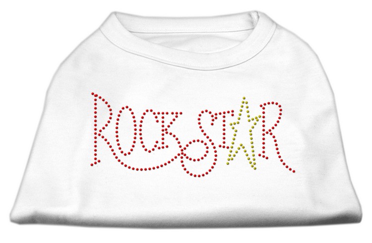 RockStar Rhinestone Shirts White XS