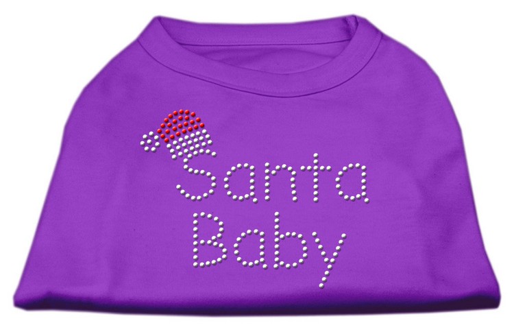 Santa Baby Rhinestone Shirts Purple XS