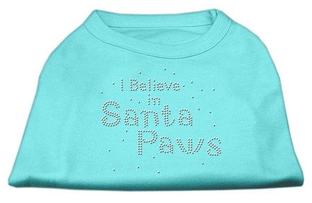 I Believe in Santa Paws Shirt Aqua XXXL