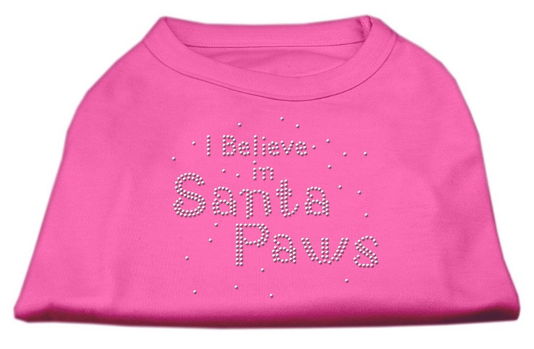 I Believe in Santa Paws Shirt Bright Pink XXXL