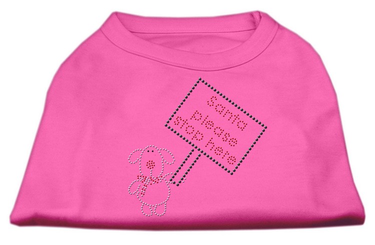 Santa Stop Here Shirts Bright Pink MD