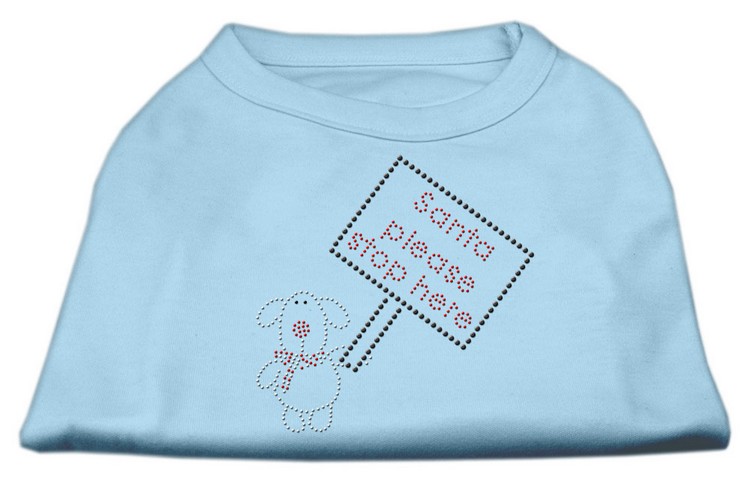 Santa Stop Here Shirts Baby Blue XXXL