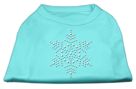 Snowflake Rhinestone Shirt Aqua L