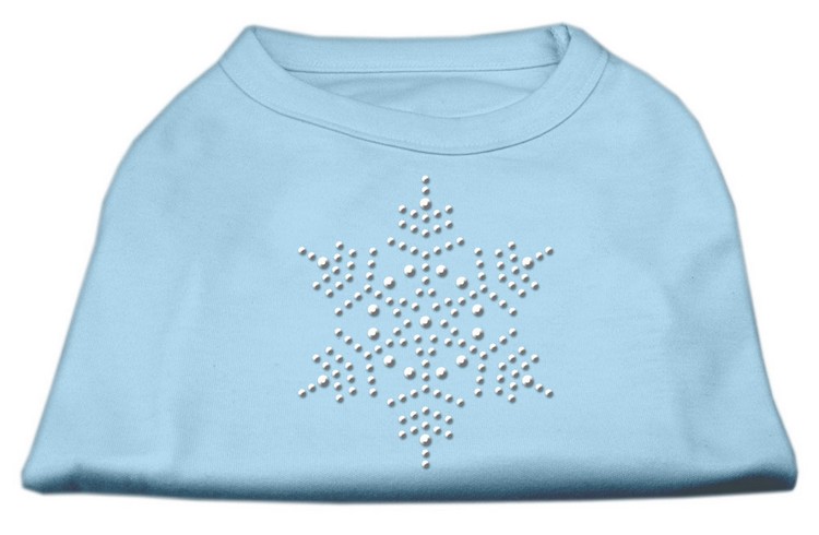 Snowflake Rhinestone Shirt Baby Blue L