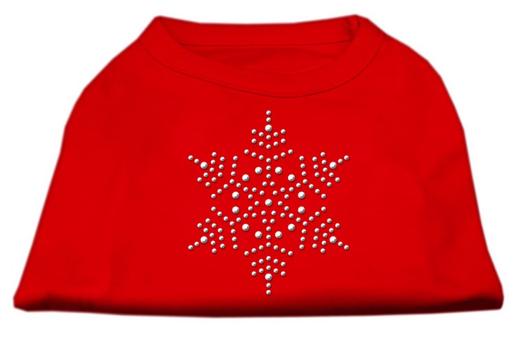 Snowflake Rhinestone Shirt Red L