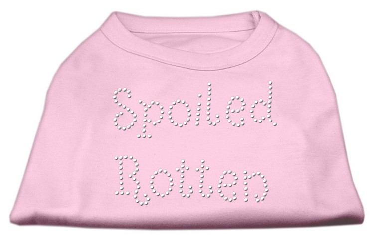 Spoiled Rotten Rhinestone Shirts Light Pink L