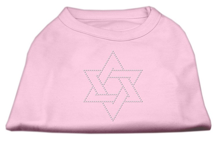 Star of David Rhinestone Shirt  Light Pink XXXL