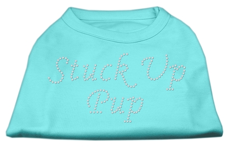 Stuck Up Pup Rhinestone Shirts Aqua XXXL