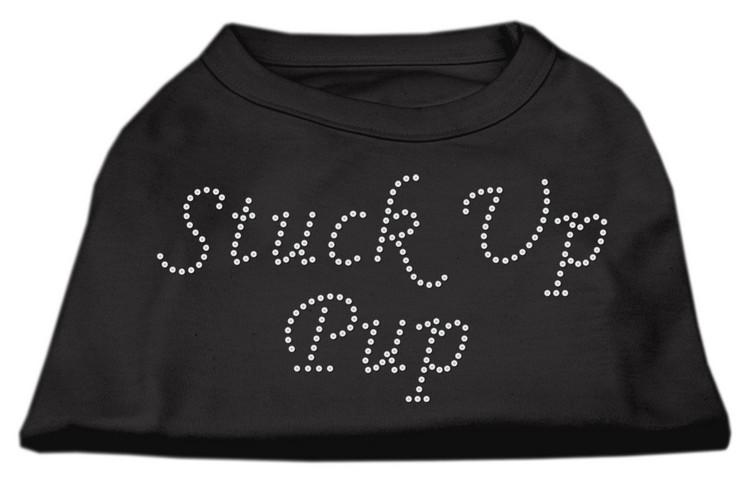 Stuck Up Pup Rhinestone Shirts Black XXL