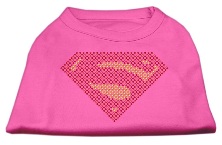 Super! Rhinestone Shirts Bright Pink S