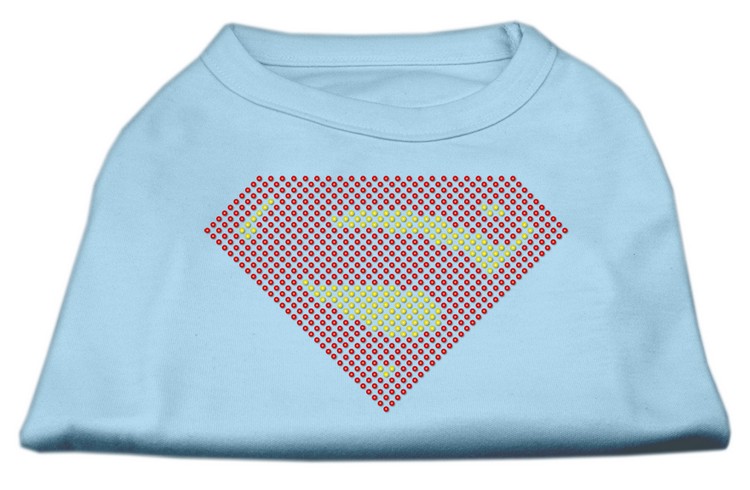 Super! Rhinestone Shirts Baby Blue XS