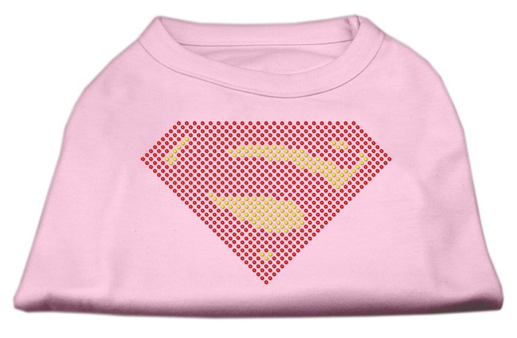 Super! Rhinestone Shirts Light Pink XXL