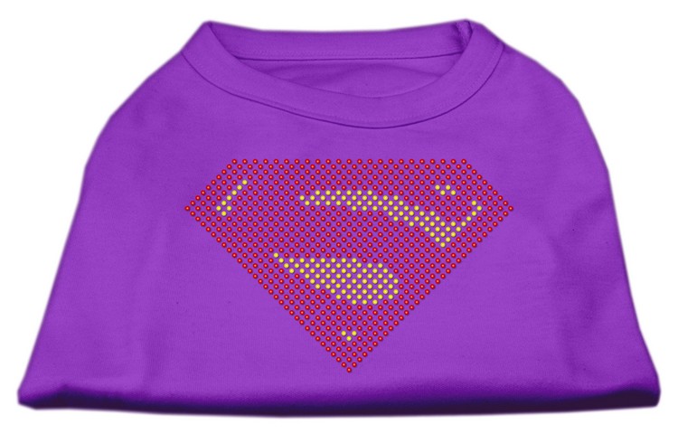 Super! Rhinestone Shirts Purple L