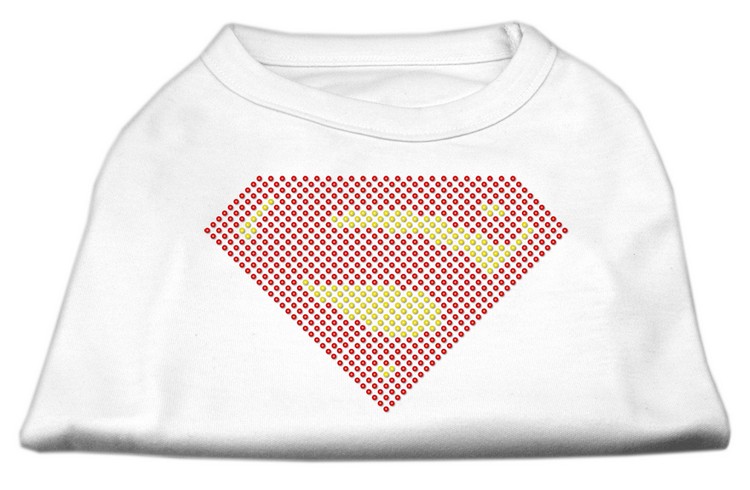 Super! Rhinestone Shirts White XXXL