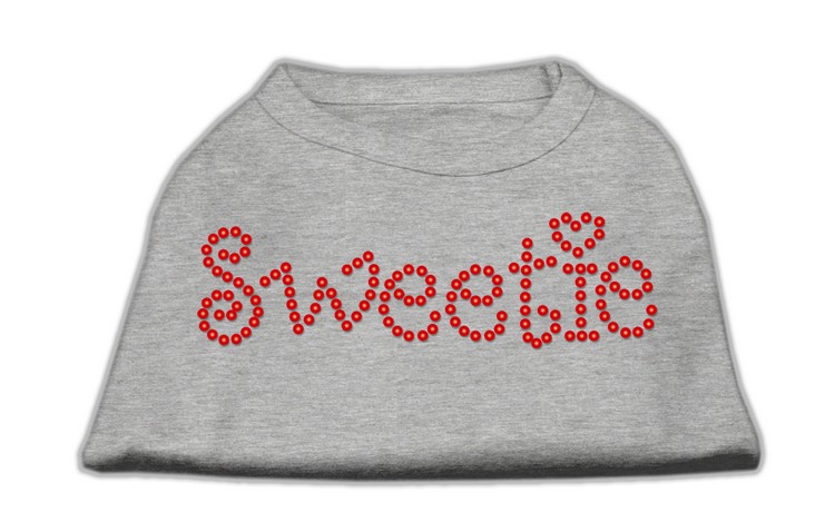 Sweetie Rhinestone Shirts Grey XS