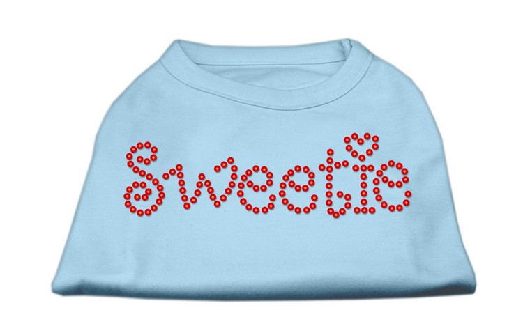 Sweetie Rhinestone Shirts Baby Blue XS