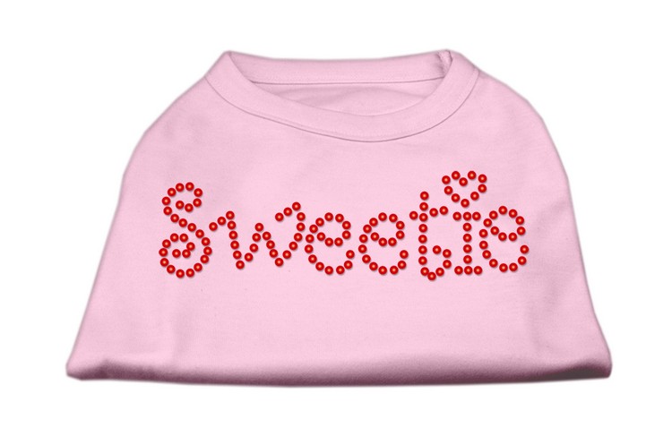 Sweetie Rhinestone Shirts Light Pink XL