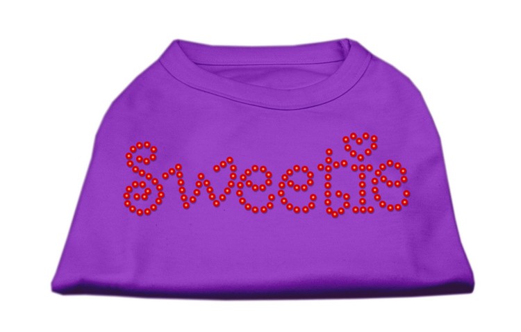 Sweetie Rhinestone Shirts Purple XS