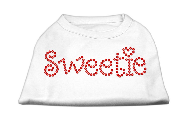 Sweetie Rhinestone Shirts White XS