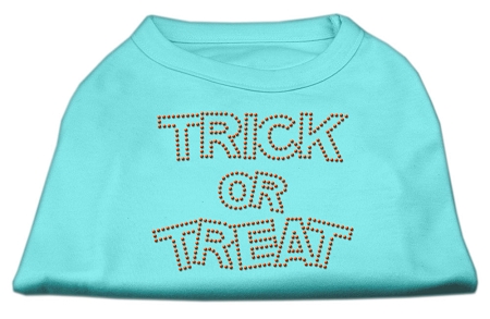 Trick or Treat Rhinestone Shirts Aqua XL