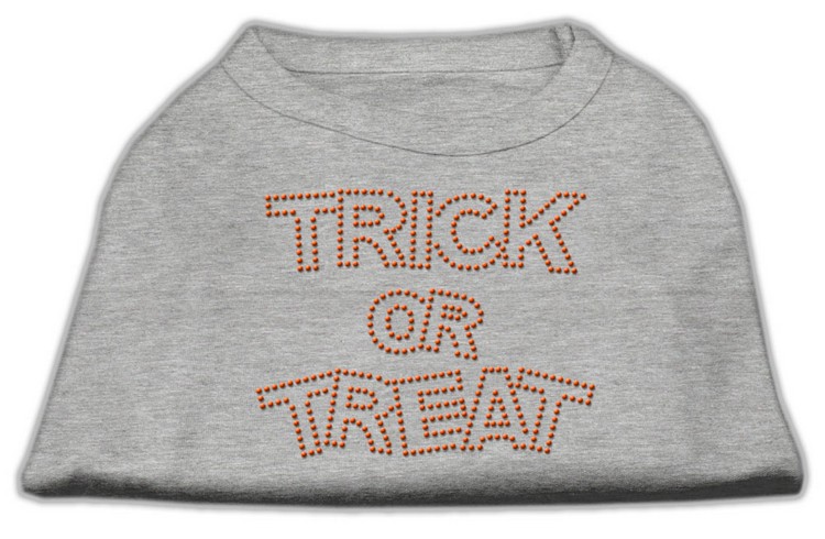 Trick or Treat Rhinestone Shirts Grey XXXL