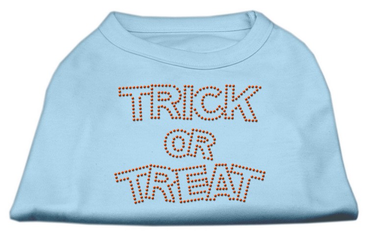 Trick or Treat Rhinestone Shirts Baby Blue XXXL