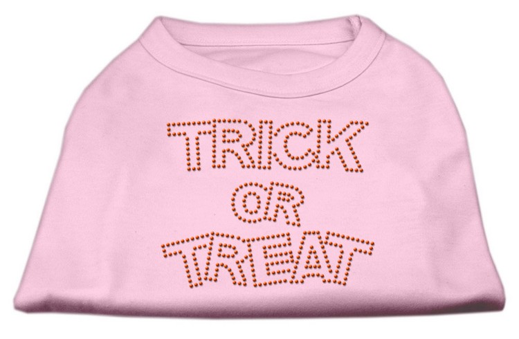 Trick or Treat Rhinestone Shirts Light Pink XS