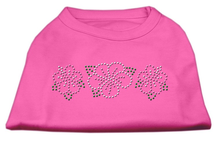 Tropical Flower Rhinestone Shirts Bright Pink S