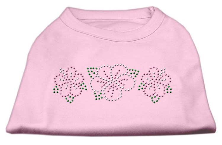 Tropical Flower Rhinestone Shirts Light Pink XXXL