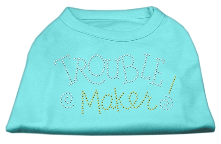 Trouble Maker Rhinestone Shirts Aqua XXL