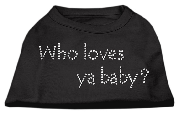 Who Loves Ya Baby? Rhinestone Shirts Black M