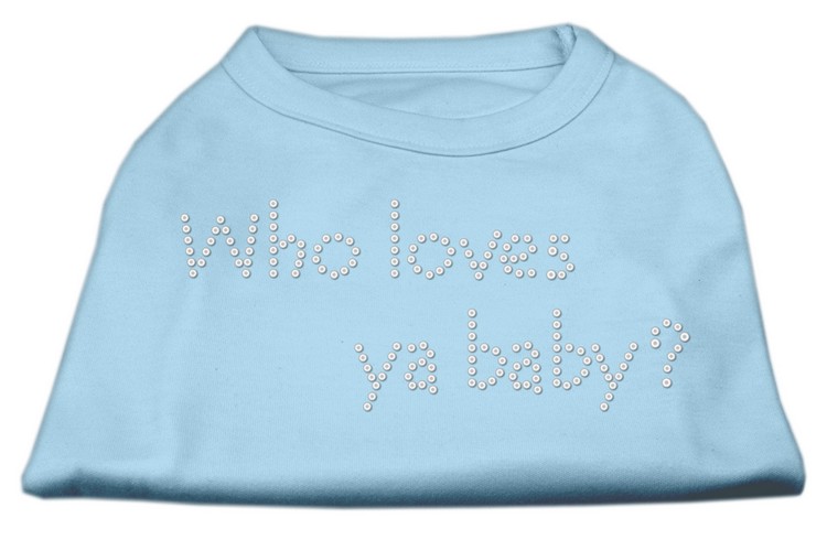 Who Loves Ya Baby? Rhinestone Shirts Baby Blue XXXL