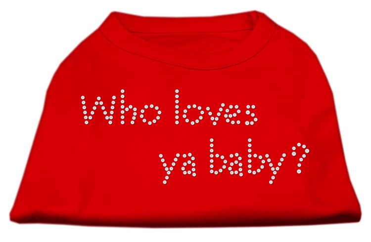 Who Loves Ya Baby? Rhinestone Shirts Red XXL