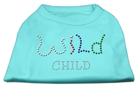 Wild Child Rhinestone Shirts Aqua XS