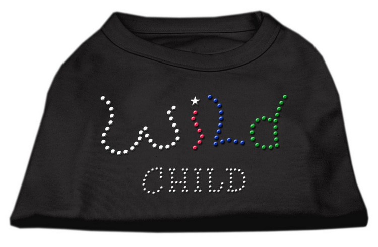 Wild Child Rhinestone Shirts Black XS