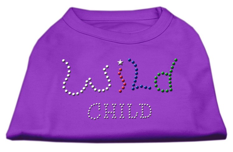 Wild Child Rhinestone Shirts Purple XS