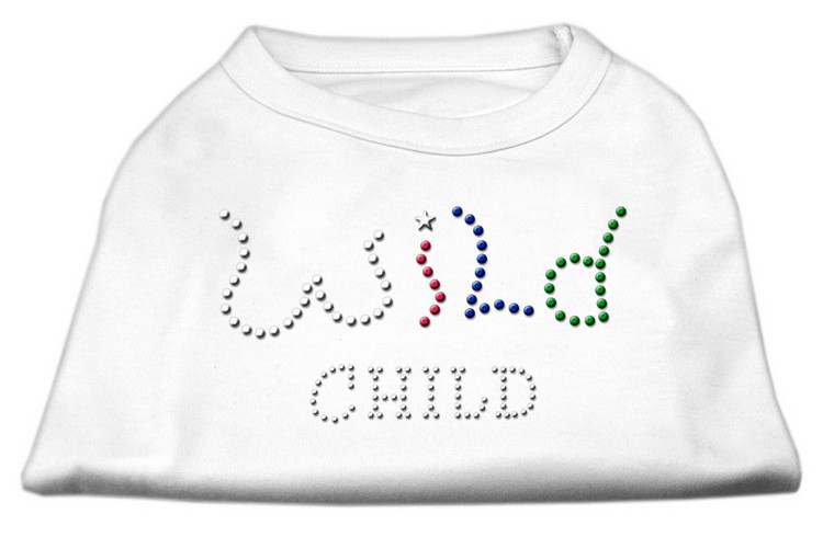 Wild Child Rhinestone Shirts White XS