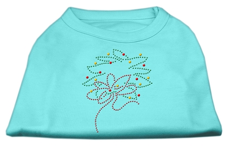 Christmas Wreath Rhinestone Shirt Aqua XS