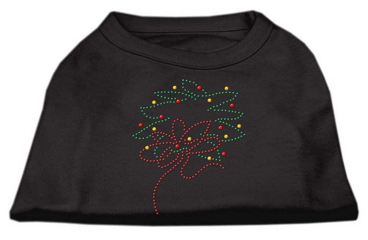 Christmas Wreath Rhinestone Shirt Black M